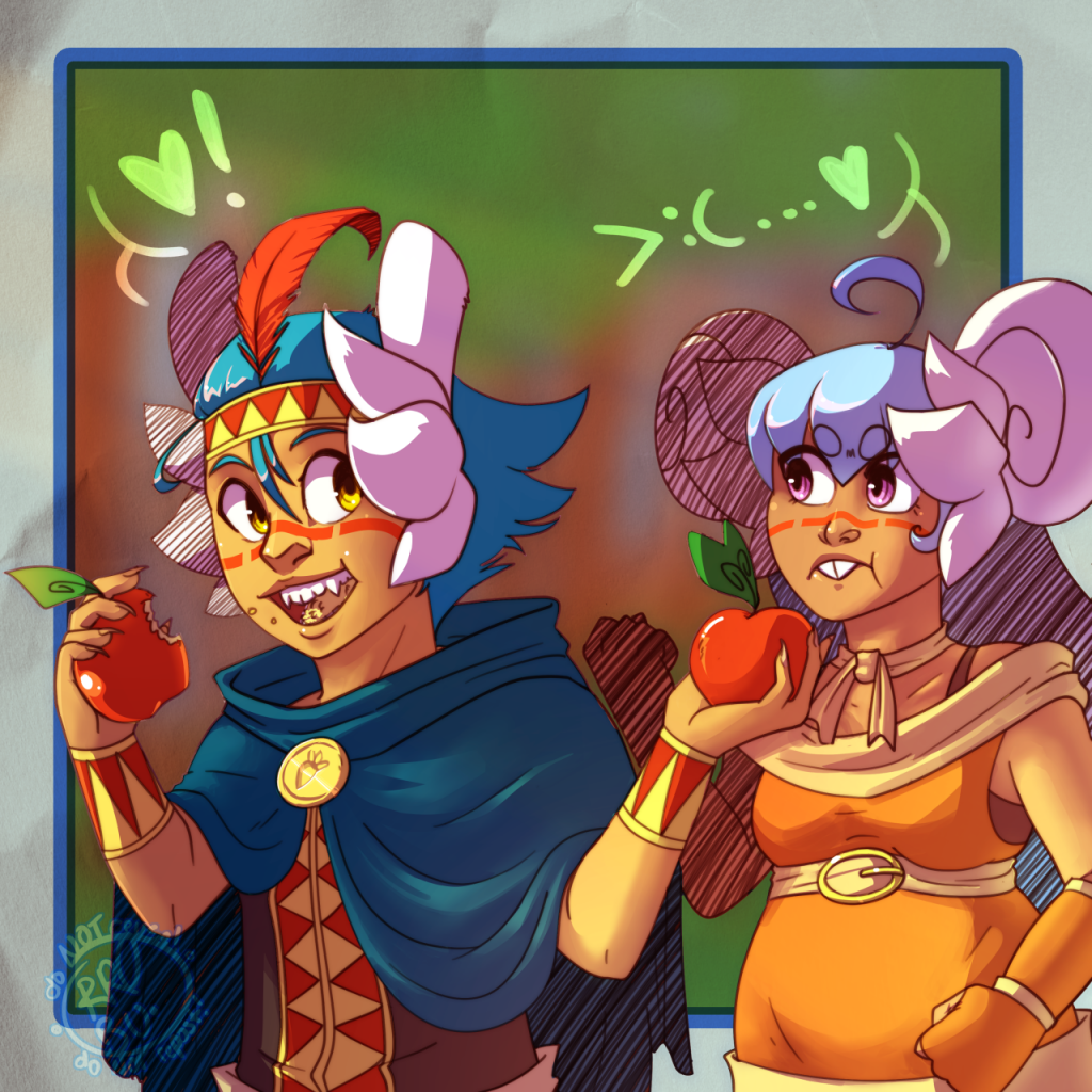Ansel and Mika Apple a Day