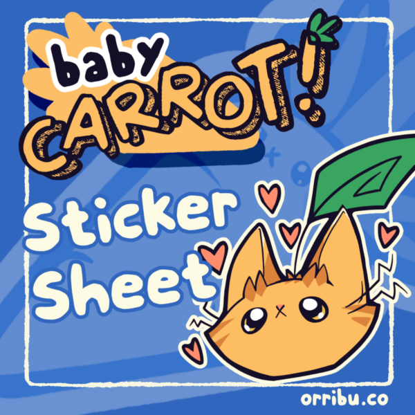 orribu_Baby-Carrot-Stickers-Preview-Image Baby Carrot! 🥕 Sticker Sheet+ Mini Thank-You Card